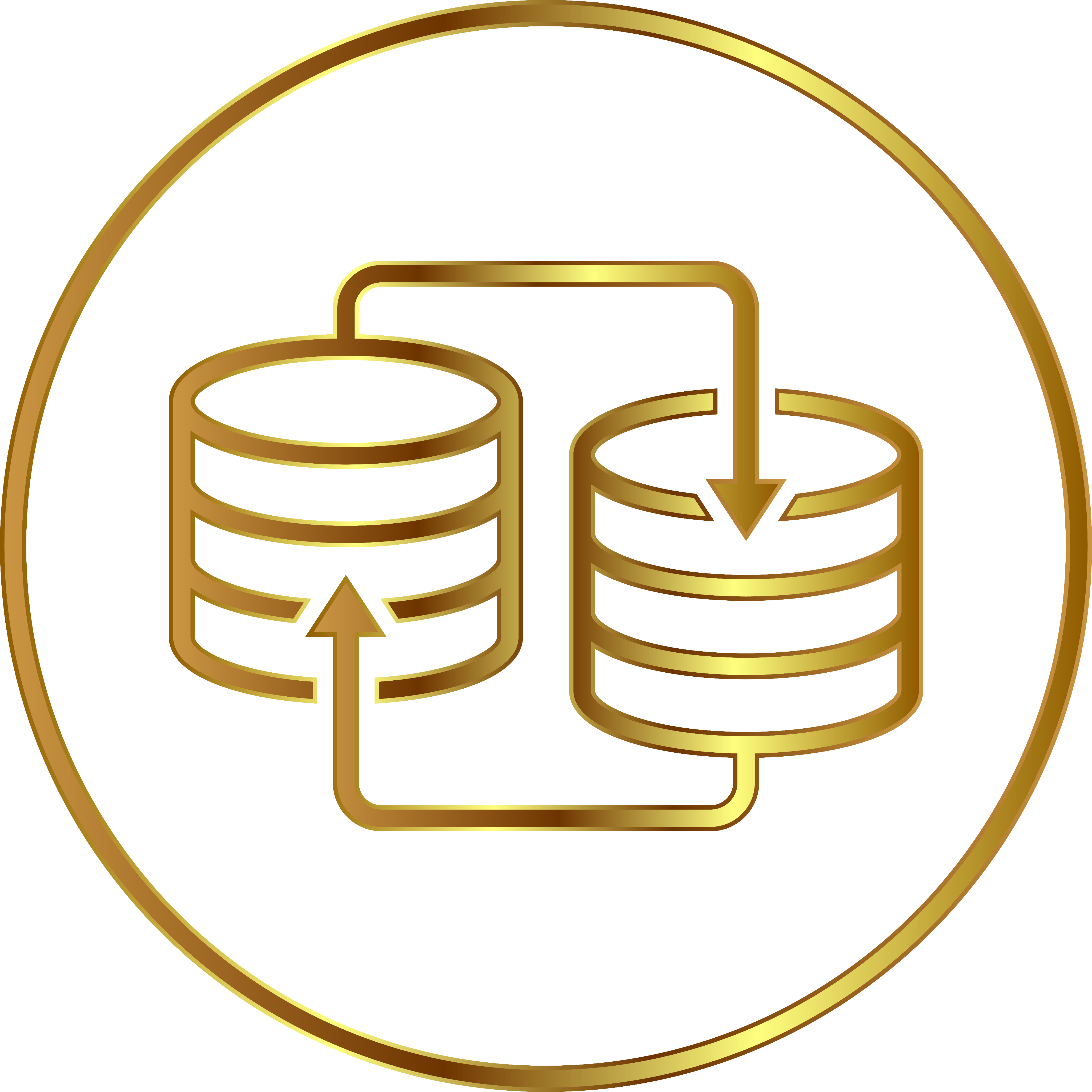 Icon of interconnected databases.